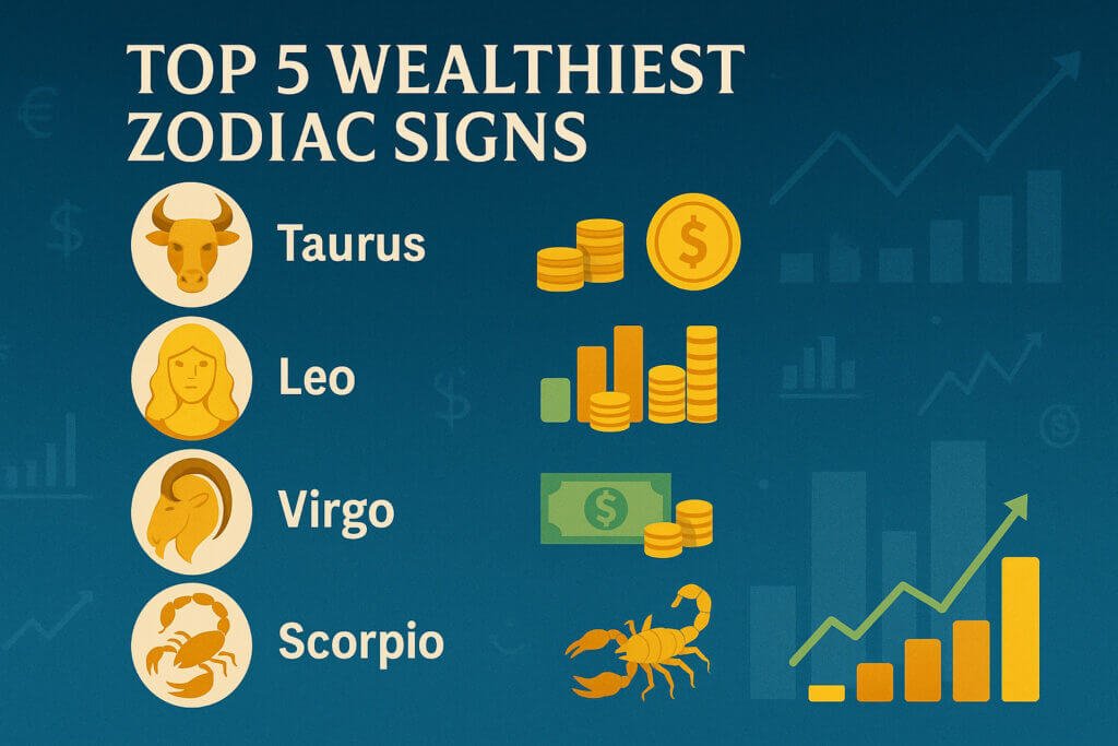 wealthiest zodiac signs infographic