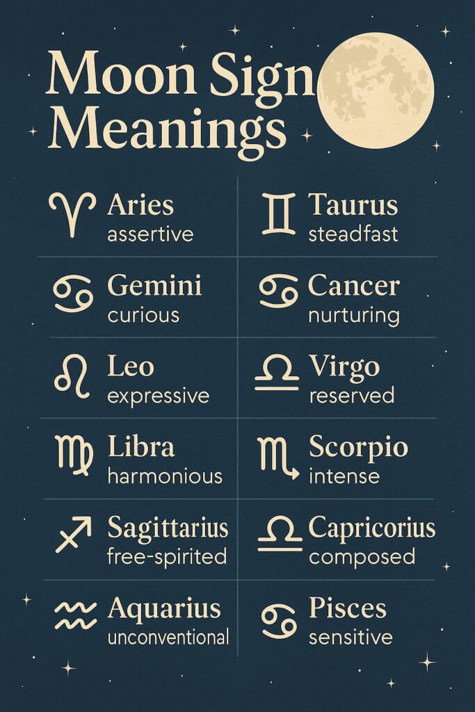 what does moon sign mean traits chart